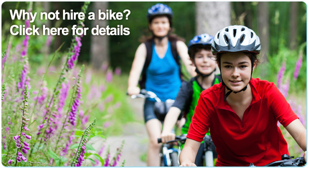 Why not hire a bike? Click here for details.